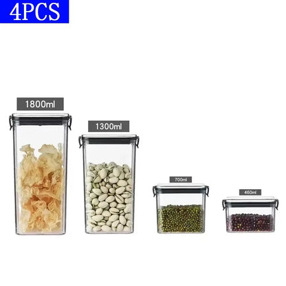 460-1800Ml Sealed Jars Kitchen Grain Storage Organizer Large Tank Plastic Moisture-Proof Storage Box Household Seasoning Jars