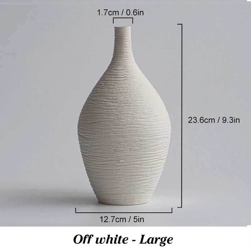 Elegant Nordic Ceramic Vase – Minimalist Flower Pot for Home, Office & Living Room Decor