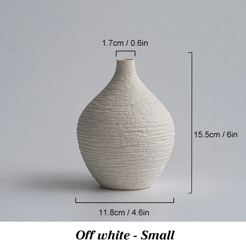 Elegant Nordic Ceramic Vase – Minimalist Flower Pot for Home, Office & Living Room Decor