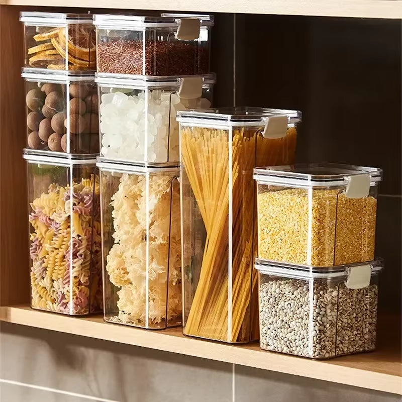 460-1800Ml Sealed Jars Kitchen Grain Storage Organizer Large Tank Plastic Moisture-Proof Storage Box Household Seasoning Jars